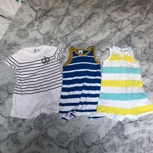 Petit bateau onesies bundle 12m